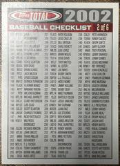 2002 Topps Total Checklist #2 of 6 Baseball Cards 2002 Topps Total Prices