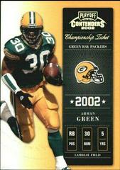 Ahman Green [Championship Ticket] #71 Football Cards 2002 Playoff Contenders Prices
