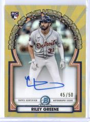 Riley Greene [Gold] Baseball Cards 2023 Bowman Chrome Rookie of the Year Favorites Autographs Prices
