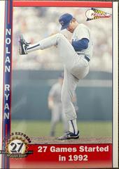 27 Games Started in 1992 #240 Baseball Cards 1993 Pacific Nolan Ryan 27th Season Prices