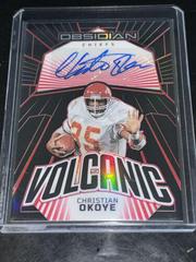 Christian Okoye [Electric Etch Red] #18 Football Cards 2023 Panini Obsidian Volcanic Signature Prices