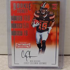Corey Coleman [Autograph] #325 Football Cards 2016 Panini Contenders Prices