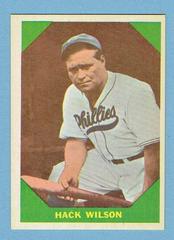 Wilbert Robinson [Hack Wilson Back] Baseball Cards 1960 Fleer Prices
