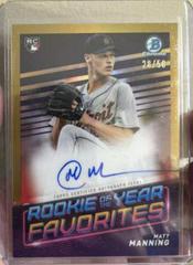 Matt Manning [Gold] #ROYF-MM Baseball Cards 2022 Bowman Rookie of the Year Favorites Autographs Prices