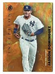 Jasson Dominguez [Orange Foil] #100 Baseball Cards 2021 Bowman Inception Prices