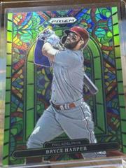 Bryce Harper [Green Prizm] #SG-4 Baseball Cards 2022 Panini Prizm Stained Glass Prices