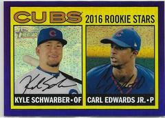 Carl Edwards Jr., Kyle Schwarber [Chrome Purple Refractor] #161 Baseball Cards 2016 Topps Heritage Prices