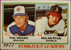 Strikeout Leaders [P. Niekro, N. Ryan] Baseball Cards 1978 Topps Prices