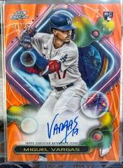 Miguel Vargas [Orange Galactic] #CCA-MVA Baseball Cards 2023 Topps Cosmic Chrome Autographs Prices