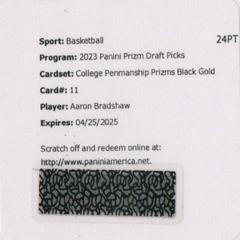 Aaron Bradshaw [Black Gold] #CP-A Basketball Cards 2023 Panini Prizm Draft Picks College Penmanship Autographs Prices