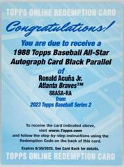 Ronald Acuna Jr. [Black] #88ASA-RA Baseball Cards 2023 Topps 1988 All Star Autographs Prices