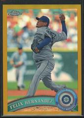 Felix Hernandez [Gold Refractor] #105 Baseball Cards 2011 Topps Chrome Prices