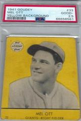 Mel Ott [Yellow Background] #33 Baseball Cards 1941 Goudey Prices