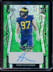 Aidan Hutchinson [Metalized Sparkles Green] Football Cards 2022 Leaf Flash Autographs Prices