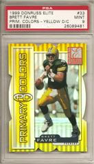 Brett Favre [Yellow Die Cut] Football Cards 1999 Panini Donruss Elite Primary Colors Prices