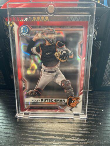 Adley Rutschman [Red Lava Refractor] #BDC-31 Baseball Cards 2021 Bowman Draft Chrome