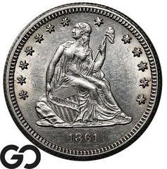 1861 Coins Seated Liberty Quarter Prices