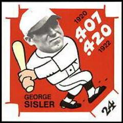 George Sisler #24 Baseball Cards 1980 Laughlin 300/400/500 Prices