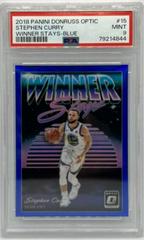 Stephen Curry [Blue] #15 Basketball Cards 2018 Panini Donruss Optic Winner Stays Prices