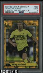 Erling Haaland [Gold Atomic] #150 Soccer Cards 2021 Topps Merlin Chrome UEFA Prices