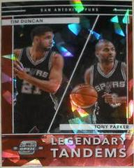 Tony Parker, Tim Duncan [Red Ice] Basketball Cards 2021 Panini Contenders Optic Legendary Tandems Prices