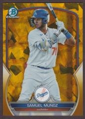 Samuel Munoz [Gold] #BDC-102 Baseball Cards 2023 Bowman Draft Chrome Prices