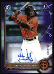 Aeverson Arteaga [Purple Refractor] Baseball Cards 2022 Bowman Chrome Prospect Autographs Prices