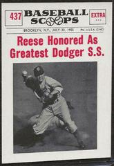 Reese Honored As [Greatest Dodgers S. S.] #437 Baseball Cards 1961 NU Card Scoops Prices