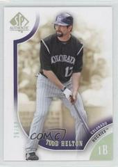 Todd Helton Baseball Cards 2009 SP Authentic Prices