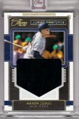Aaron Judge [Gold] Baseball Cards 2022 Panini Three and Two Jumbo Swatches Prices