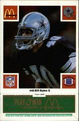 Bill Bates [Green] #40 Football Cards 1986 McDonald's Cowboys Prices