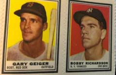 Gary Geiger [Bobby Richardson] Baseball Cards 1962 Topps Stamp Panels Prices