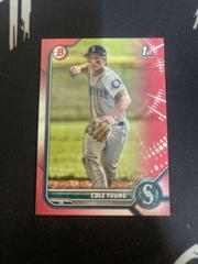 Cole Young [Red] #BD-112 Baseball Cards 2022 Bowman Draft Prices