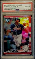 Ronald Acuna Jr. [Red Refractor] #1 Baseball Cards 2019 Bowman Chrome Prices