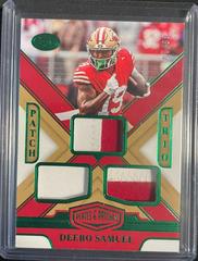 Deebo Samuel [Green] #PT-DS Football Cards 2023 Panini Plates and Patches Patch Trio Prices