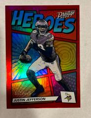 Justin Jefferson [Red] #H-10 Football Cards 2022 Panini Prestige Heroes Prices