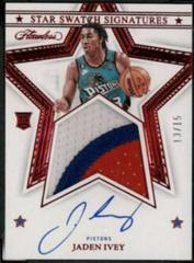 Jaden Ivey [Ruby] #4 Basketball Cards 2022 Panini Flawless Star Swatch Signature Prices