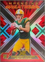 Christian Watson [Red] #IMG-16 Football Cards 2022 Panini XR Impending Greatness Prices