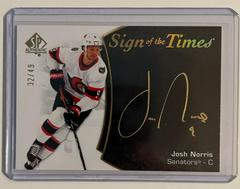 Josh Norris [Black Gold Ink] Hockey Cards 2021 SP Authentic Sign of the Times Autographs Prices