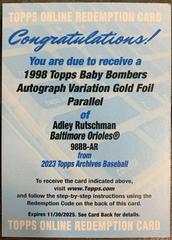 Adley Rutschman [Gold] Baseball Cards 2023 Topps Archives 1998 Baby Boomers Autographs Prices