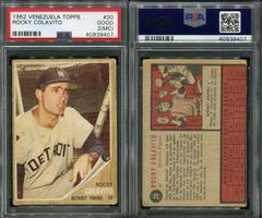 Rocky Colavito Baseball Cards 1962 Venezuela Topps Prices