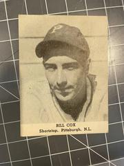 Bill Cox Baseball Cards 1947 Tip Top Bread Prices