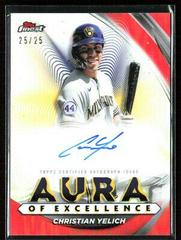 Christian Yelich [Orange] #AEA-CH Baseball Cards 2022 Topps Finest Aura of Excellence Autographs Prices
