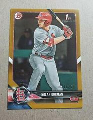 Nolan Gorman [Gold] #BD-117 Baseball Cards 2018 Bowman Draft Prices