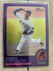 Freddy Peralta [Chrome Purple] Baseball Cards 2022 Topps Heritage Prices