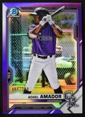 Adael Amador [Purple] #BDC-195 Baseball Cards 2021 Bowman Draft Sapphire Prices
