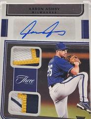 Aaron Ashby [Black] Baseball Cards 2022 Panini Three and Two Rookie Dual Jersey Autographs Prices