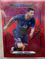 Lionel Messi [Electric Etch Red Flood] Soccer Cards 2021 Panini Obsidian Prices