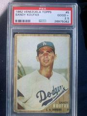 Sandy Koufax Baseball Cards 1962 Venezuela Topps Prices
