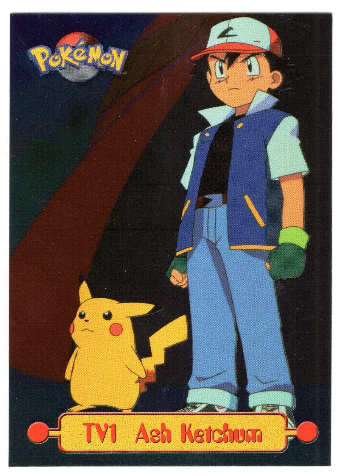 Ash Ketchum [Foil] #TV1 Pokemon 1999 Topps TV